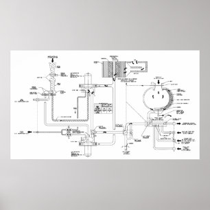 Tatsächliches Diagramm für eine Toilette eines Rau Poster