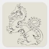 Tatsu Asian Dragon sind Mythische Wesen der Fantas Quadratischer Aufkleber (Vorderseite)
