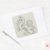 Tatsu Asian Dragon sind Mythische Wesen der Fantas Quadratischer Aufkleber (Umschlag)