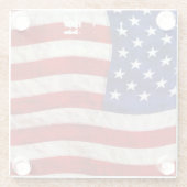 Tattered Grunge Patriotic USA Flag Glasuntersetzer (Rückseite)