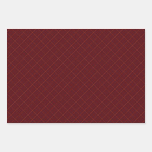 Tattersall Fashion Brooks Maroon Blue Gold Geschenkpapier Set (Vorderseite 2)