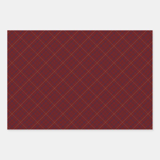 Tattersall Fashion Brooks Maroon Blue Gold Geschenkpapier Set (Vorderseite)