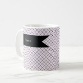 Tattersall Muster Violet Weiß Dunkelblau Kariert Kaffeetasse (Vorderseite Links)