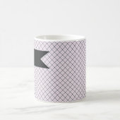 Tattersall Muster Violet Weiß Dunkelblau Kariert Kaffeetasse (Mittel)