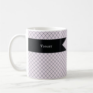 Tattersall Violett Dunkelblau Karierter Teebecher Kaffeetasse