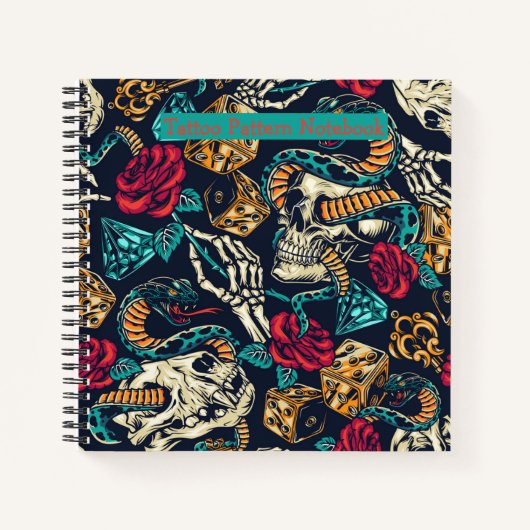 Tatto-Muster-Notebook Notizblock (Vorderseite)