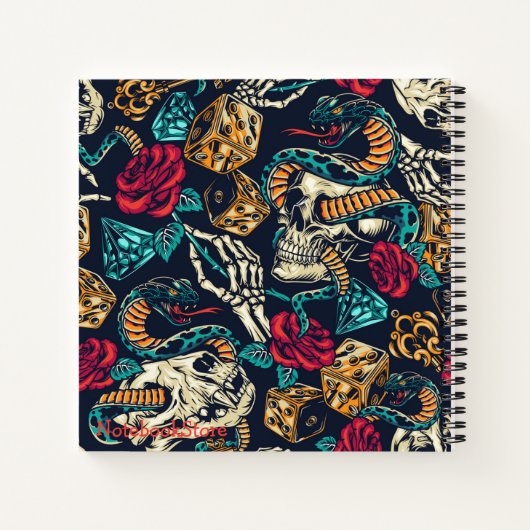 Tatto-Muster-Notebook Notizblock (Rückseite)