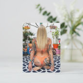 Tattoed Bikini Model Foto Postkarte (Stehend Vorderseite)