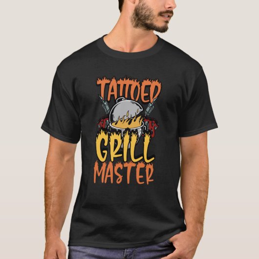 Tattoed Grill Master Smoker Grill Barbecue Meat Gr T-Shirt (Vorderseite)