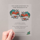 Tattoed Hearts Tattoo Grafische Hochzeit Acryleinladungen (Insitu (Handheld))