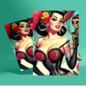 Tattoed Hexe-Button Postkarte