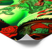 Tattoed Zombie-Button Poster (Ecke)