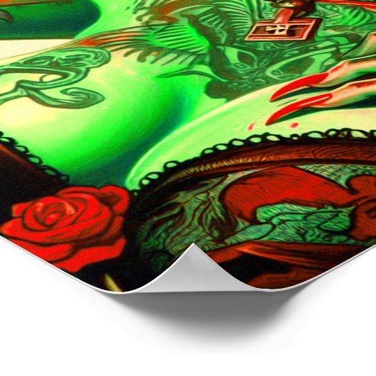 Tattoed Zombie-Button Poster (Ecke)