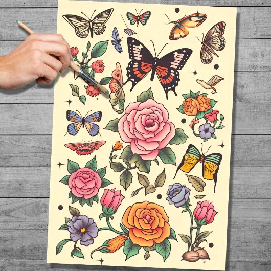 Tattoo 1 Decoupage Paper Seidenpapier