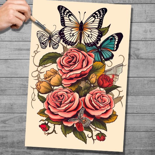 Tattoo 4 Decoupage Paper Seidenpapier