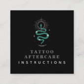 Tattoo Aftercare Instructions Mystic Snake Moon Quadratische Visitenkarte (Vorderseite)