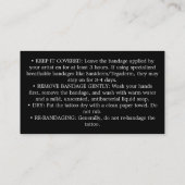 Tattoo Aftercare Instructions Visitenkarte (Rückseite)