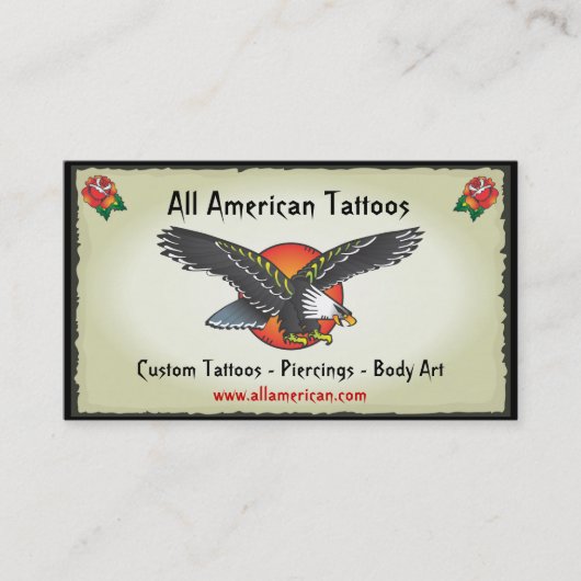 Tattoo American Eagle Business Cards Visitenkarte (Vorderseite)