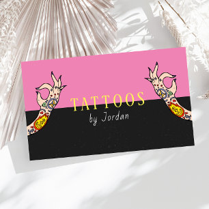 Tattoo Arm Retro Vintag Artist Shop Modern Funky Visitenkarte