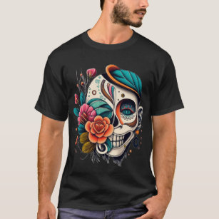 Tattoo Art, Blume, Skelett T-Shirt