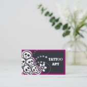Tattoo Art Business Cards - Skulls Visitenkarte (Stehend Vorderseite)