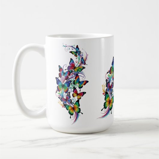 Tattoo Art Colorful Butterfells - Kaffeetasse (Links)