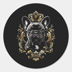 Tattoo Art French Bulldog Barock French Bulldog Runder Aufkleber