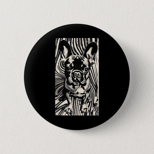 Tattoo Art French Bulldog Button (Vorderseite)