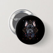 Tattoo Art French Bulldog Combined Geometric Button (Vorne & Hinten)