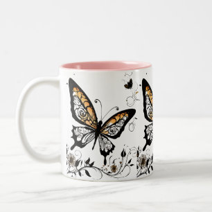 Tattoo Art Style Elegante Schmetterling - Zwei-Ton Zweifarbige Tasse