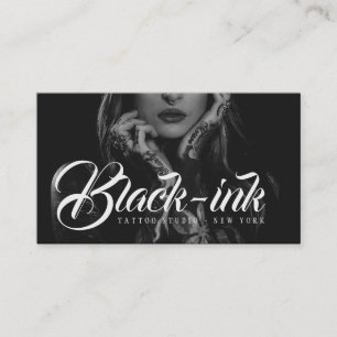 Tattoo arti script typography black kraft visitenkarte