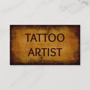 Tattoo Artist Antique Holz Business Card Visitenkarte