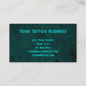 Tattoo Artist Aquamarin Skull Visitenkarte (Rückseite)