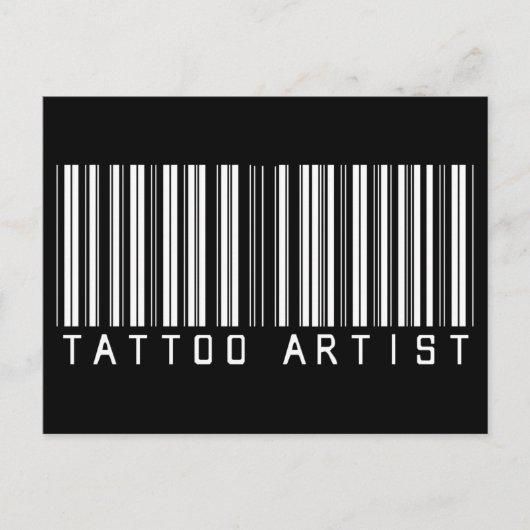 Tattoo Artist Bar code Postkarte (Vorderseite)
