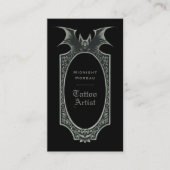 Tattoo Artist Bat QR Code Business Card Visitenkarte (Vorderseite)