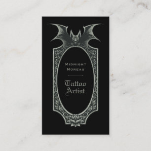 Tattoo Artist Bat QR Code Business Card Visitenkarte