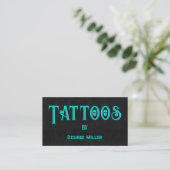Tattoo Artist Black Aquamariner Cooler Skull Visitenkarte (Stehend Vorderseite)