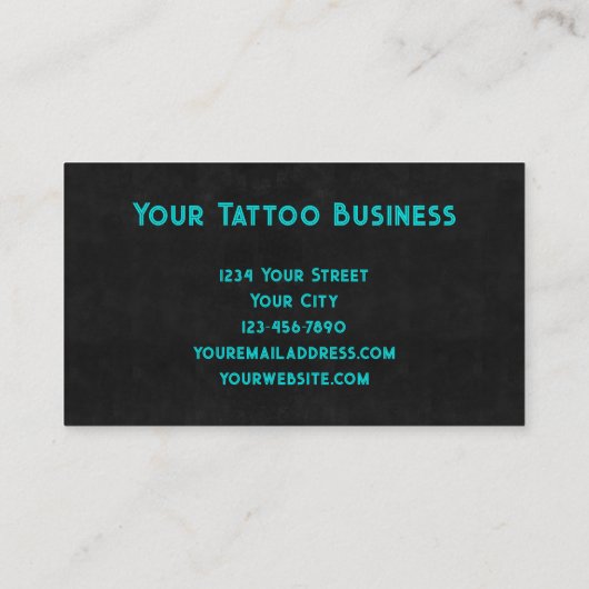 Tattoo Artist Black Aquamariner Cooler Skull Visitenkarte (Rückseite)