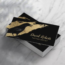 Tattoo Artist Black Crow Modern Gold Pinke Stroke