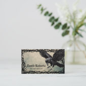 Tattoo Artist Black Crow Thorn Rahmen Grunge Visitenkarte (Stehend Vorderseite)