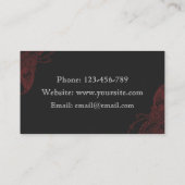 Tattoo Artist Black Red Typografy Sketching Rose Visitenkarte (Rückseite)