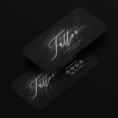 Tattoo Artist Black Silver Script Modern Visitenkarte