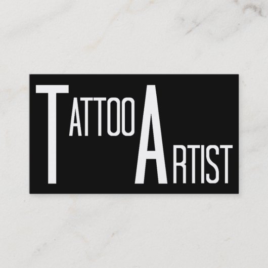 Tattoo Artist Black Simple Business Card Visitenkarte (Vorderseite)