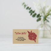 Tattoo Artist Business Card Visitenkarte (Stehend Vorderseite)