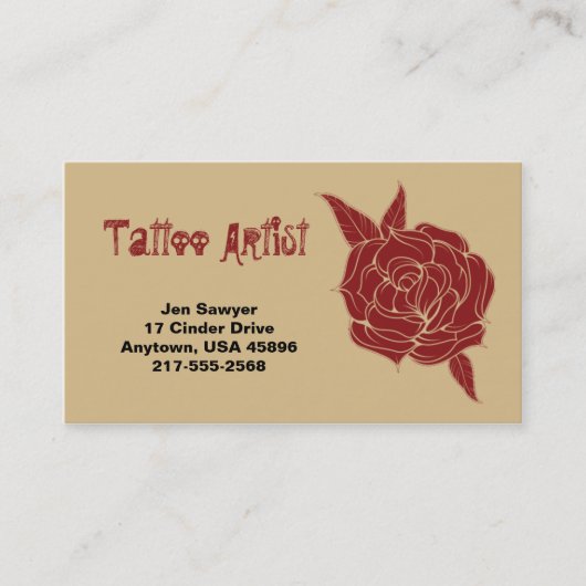 Tattoo Artist Business Card Visitenkarte (Vorderseite)