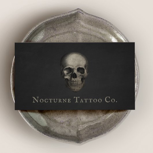 Tattoo Artist Dark Skull Visitenkarte