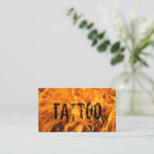Tattoo Artist Einzigartiges Flammenfeuer Visitenkarte (Stehend Vorderseite)