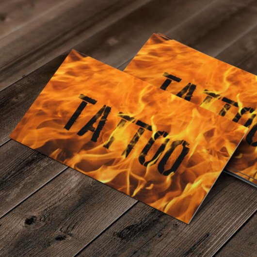 Tattoo Artist Einzigartiges Flammenfeuer Visitenkarte