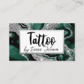 Tattoo Artist Ernennung Erinnerung Silver Green Visitenkarte (Vorderseite)