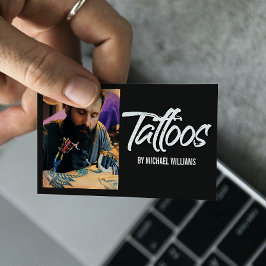 Tattoo Artist Foto Typografie Visitenkarte